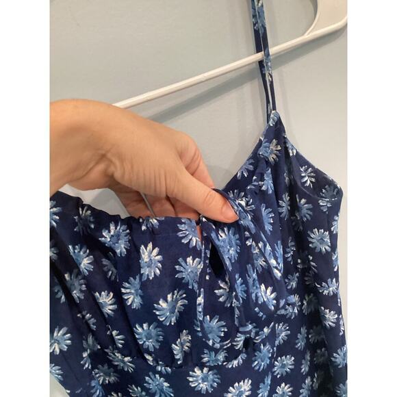 Vtg Milkmaid Mini Dress Size M Medium Blue Ditsy Floral Y2K 90s Daisy Date Night - Picture 6 of 12